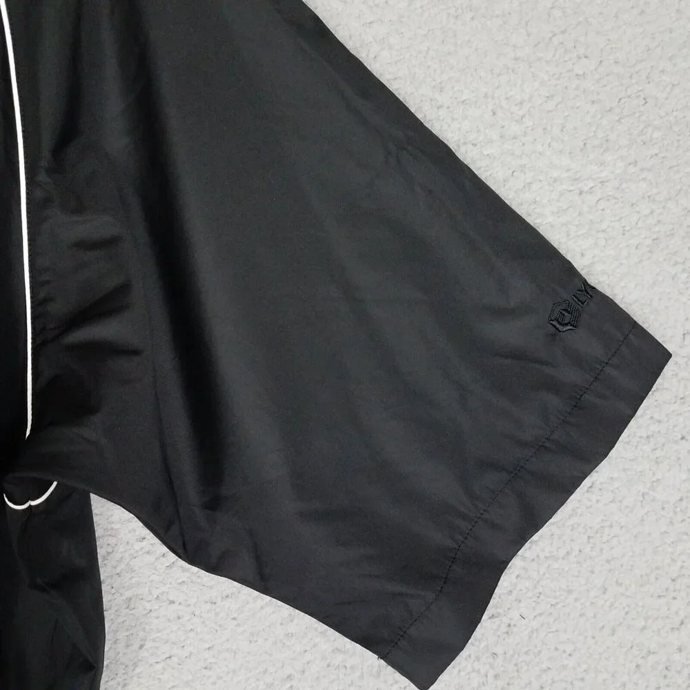 FootJoy Pullover Jacket Adult Large Black Golf Windbreaker Short Sleeve Men's